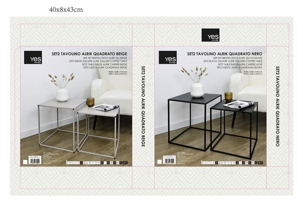 Czarne metalowe stoliki zestaw 2 szt. 38x38 cm Alrik – Yes Everyday