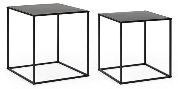 Czarne metalowe stoliki zestaw 2 szt. 38x38 cm Alrik – Yes Everyday