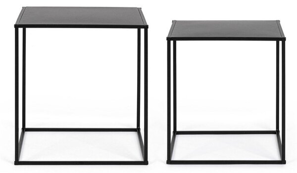 Czarne metalowe stoliki zestaw 2 szt. 38x38 cm Alrik – Yes Everyday