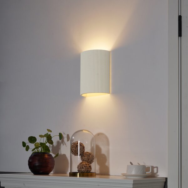 Skandynawska Lampa Ścienna Beżowa Owalna - Plaster