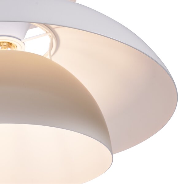Lampa wisząca w stylu skandynawskim beżowa z białym wnętrzem - Titus