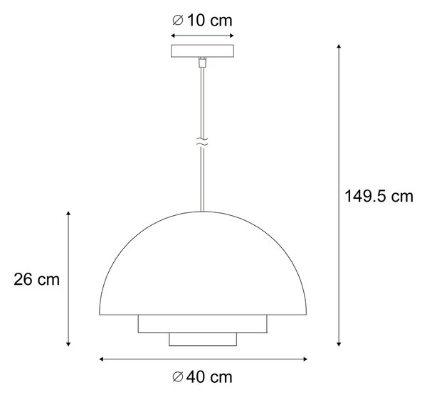 Lampa wisząca w stylu skandynawskim kremowa z białym wnętrzem - Loes Oswietlenie wewnetrzne