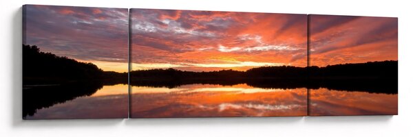Obraz - Zachód słońca nad jeziorem (170x50 cm)