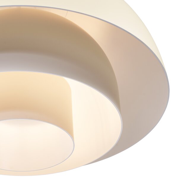 Lampa wisząca w stylu skandynawskim kremowa z białym wnętrzem - Loes Oswietlenie wewnetrzne