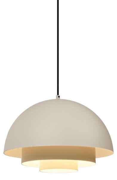 Lampa wisząca w stylu skandynawskim kremowa z białym wnętrzem - Loes Oswietlenie wewnetrzne