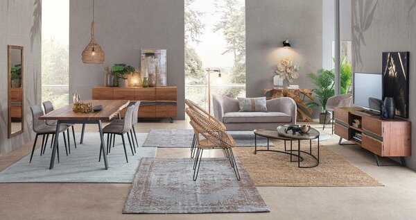 Stalowa lampa wisząca w kolorze mosiądzu Amish – Bizzotto