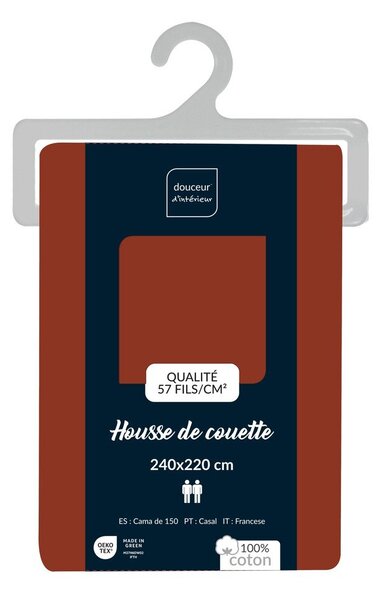 Ceglasta bawełniana poszwa na kołdrę dwuosobowa 240x220 cm Lina – douceur d'intérieur
