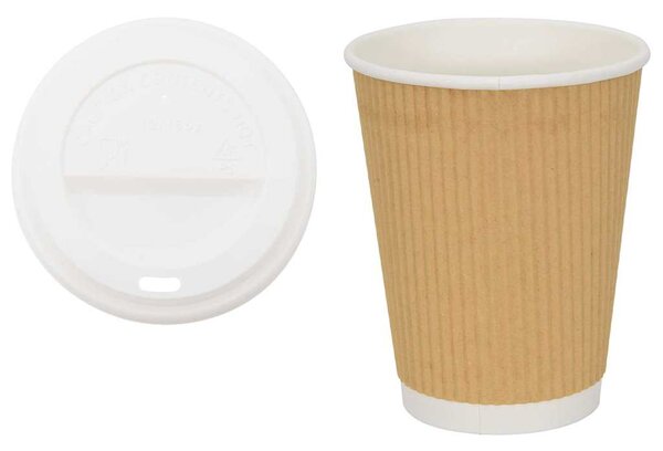 Papierowe kubki z pokrywkami, 1000 szt., 16oz, 400ml