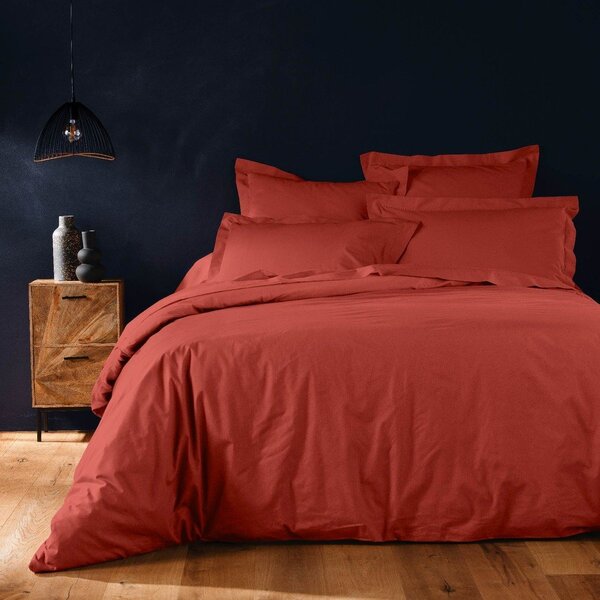 Ceglasta bawełniana poszwa na kołdrę dwuosobowa 240x220 cm Lina – douceur d'intérieur