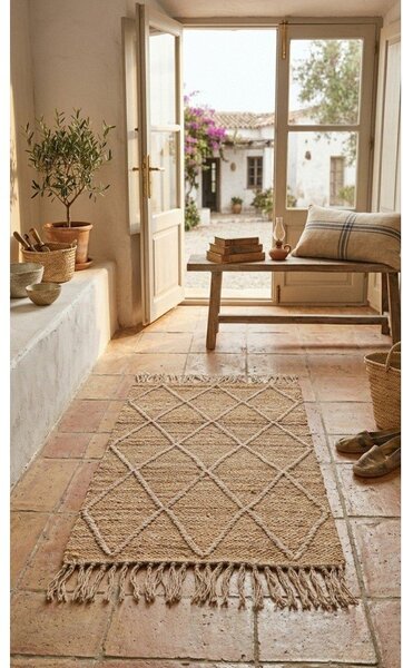 Dywan z juty tkany ręcznie w naturalnym kolorze 60x90 cm Shaila – Yes Everyday