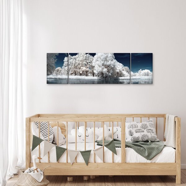 Obraz - Śnieżnobiałe drzewa (170x50 cm)
