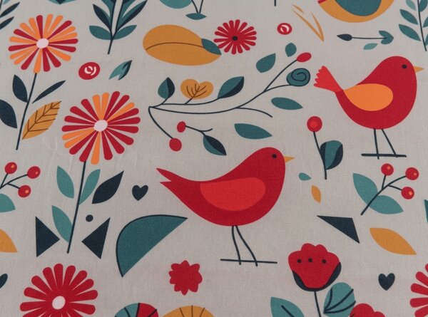 Prześcieradło z mikrofibry RETRO BIRD kolorowe 90x200 cm