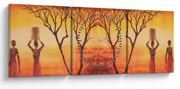 Obraz - Afrykańska sawanna (z zegarem) (90x30 cm)
