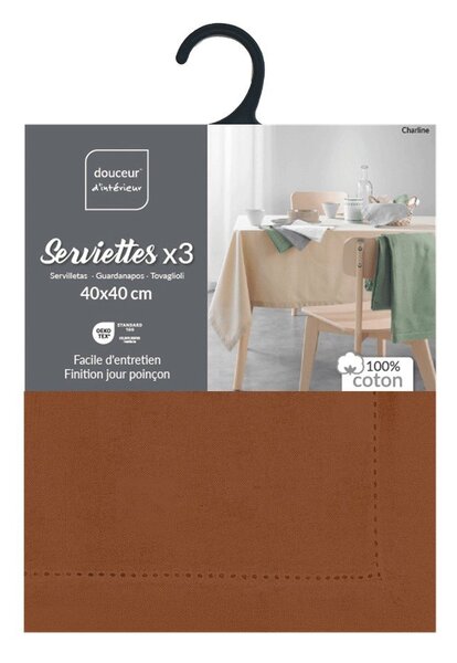 Tekstylne serwetki zestaw 3 szt. 40x40 cm Charline – douceur d'intérieur