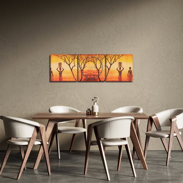 Obraz - Afrykańska sawanna (z zegarem) (90x30 cm)