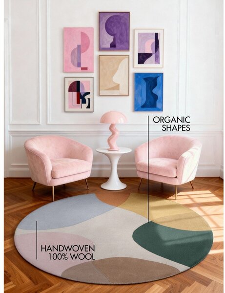 Wełniany okrągły dywan tkany ręcznie ø 200 cm Hackney Clarissa – Ted Baker