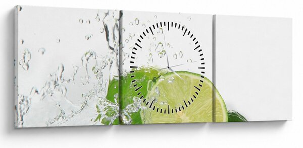 Obraz - Soczyste cytryny (z zegarem) (90x30 cm)