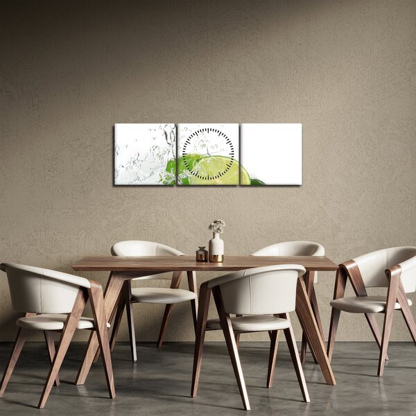 Obraz - Soczyste cytryny (z zegarem) (90x30 cm)