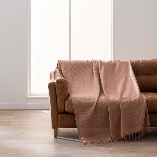 Bawełniana narzuta w kolorze terakoty 180x220 cm Lilia – douceur d'intérieur
