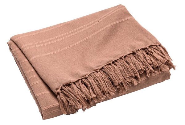 Bawełniana narzuta w kolorze terakoty 180x220 cm Lilia – douceur d'intérieur