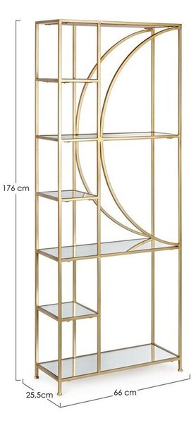 Stalowy regał w kolorze złota 66x176x25,5 cm Elenor – Bizzotto
