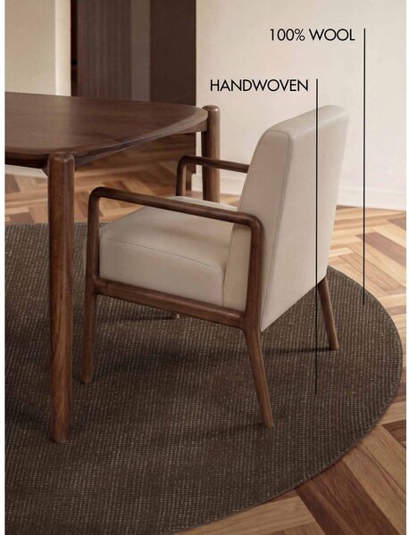 Brązowy wełniany okrągły dywan tkany ręcznie ø 160 cm Greenwich – Ted Baker