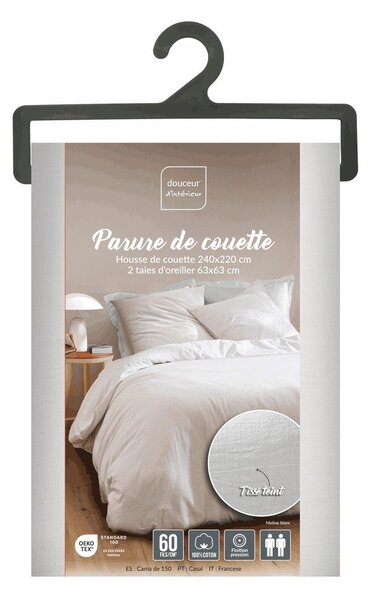 Biała bawełniana pościel dwuosobowa 3-częściowa 240x220 cm Meline – douceur d'intérieur