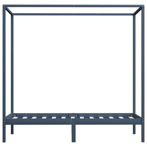 Szare pojedyncze łóżko z baldachimem 100x200cm Z3-F42
