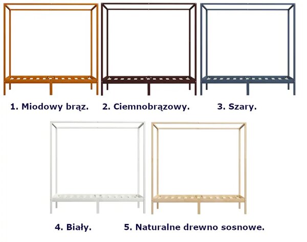 Miodowo brązowe pojedyncze łóżko 90x200cm P0-T27