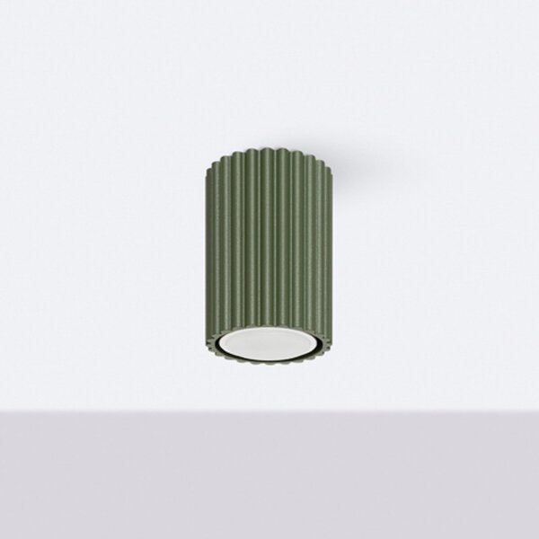 Lampa Sufitowa SOLLUX LIGHTING, ALORA, ściemnialny, zielony, salon, aluminium