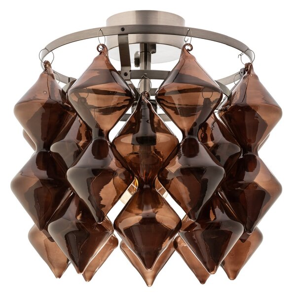 Lampa Sufitowa By Rydéns, Gemma, ściemnialny, brąz rdzawy, salon, szkło