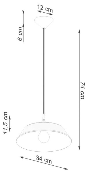 Lampa czarna wisząca z okrągłym kloszem nad stół H7-K16