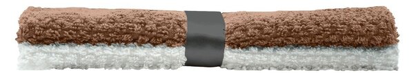 Białe/w kolorze terakoty bawełniane ręczniki frotte zestaw 2 szt. 50x50 cm Gourmet – douceur d'intérieur