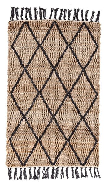 Czarno-naturalny dywan z juty tkany ręcznie 60x90 cm Shaila – Yes Everyday