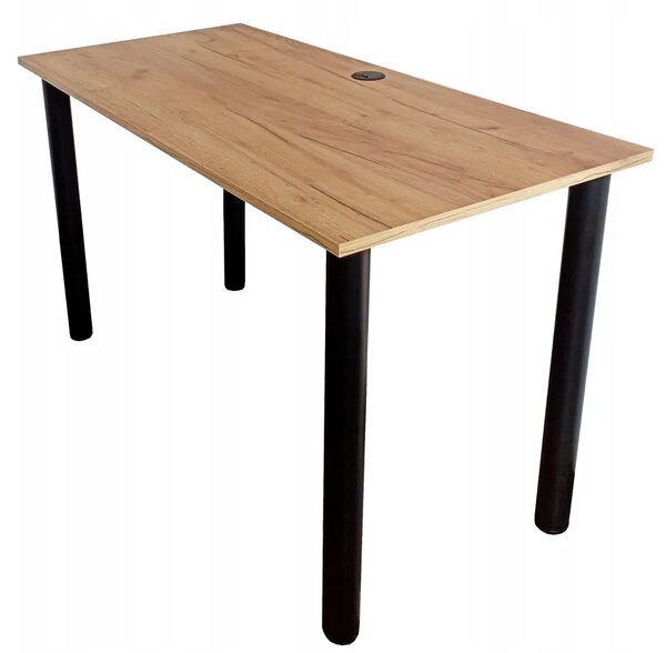 Proste loftowe biurko z regulacją wysokości nóżek 120x60 dąb craft złoty P5-G81