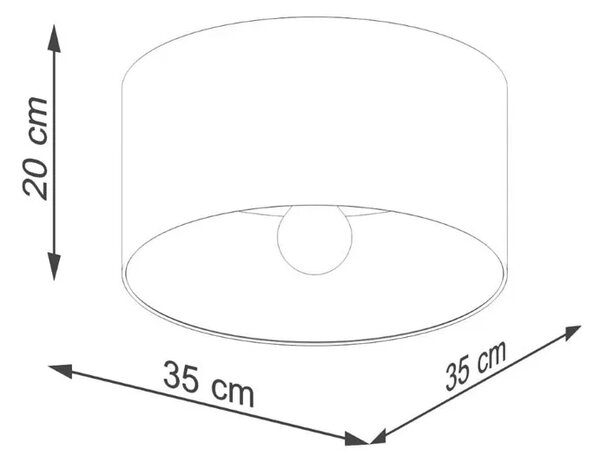 Okrągły skandynawski plafon biały + ciemny brąz S3-D43