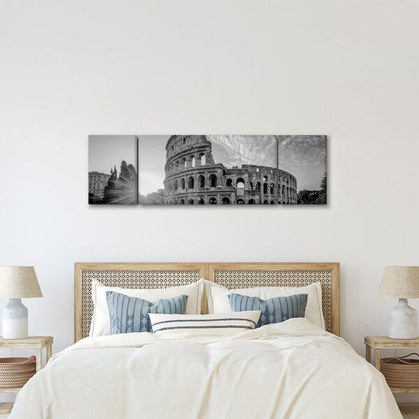 Obraz - Koloseum w Rzymie, czarno-biały (170x50 cm)