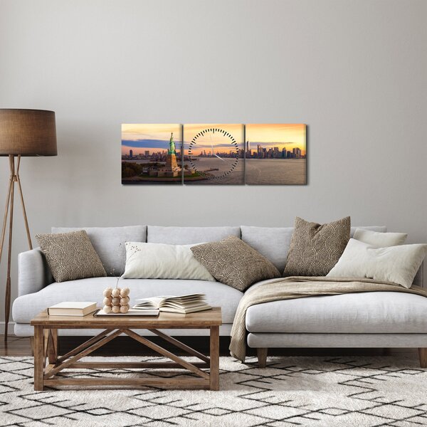 Obraz - Nowy Jork (z zegarem) (90x30 cm)
