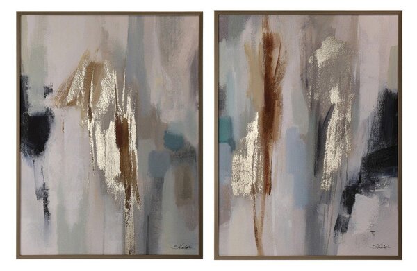 Obrazy drukowane z z ręcznie malowanymi elementami na płótnie z ramą w zestawie zestaw 2 szt. 60x80 cm Gallery – Bizzotto