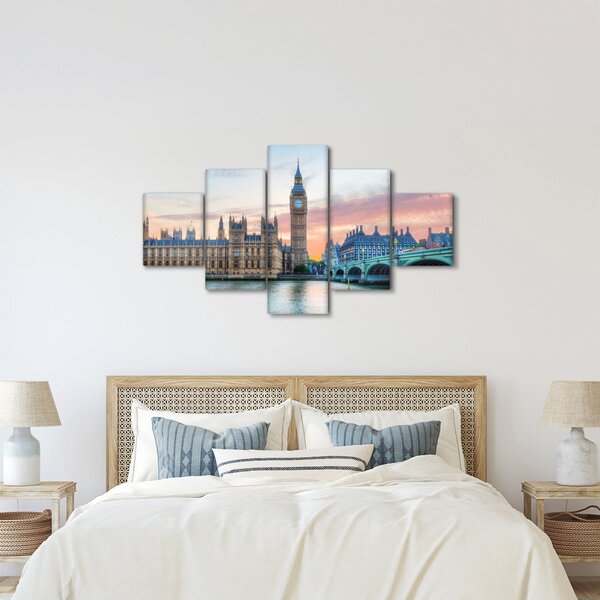 Obraz - Londyn w pastelowych kolorach (125x70 cm)