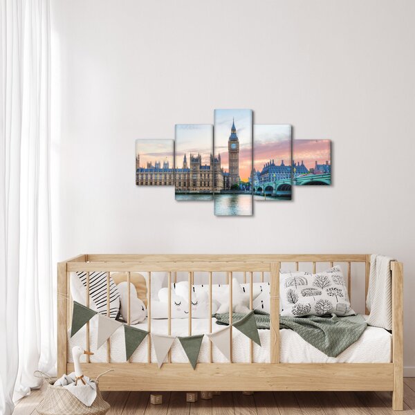 Obraz - Londyn w pastelowych kolorach (125x70 cm)
