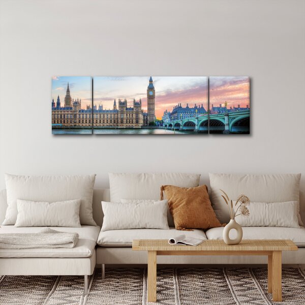 Obraz - Londyn w pastelowych kolorach (170x50 cm)