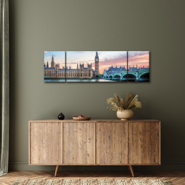 Obraz - Londyn w pastelowych kolorach (170x50 cm)