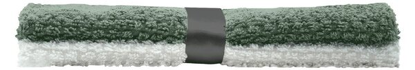 Białe/zielone bawełniane ręczniki frotte zestaw 2 szt. 50x50 cm Gourmet – douceur d'intérieur