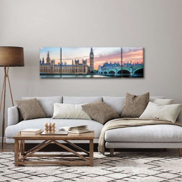 Obraz - Londyn w pastelowych kolorach (170x50 cm)