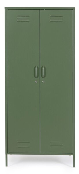 Ciemnozielona metalowa szafka z zamkiem 80x185x50 cm Cambridge – Yes Everyday