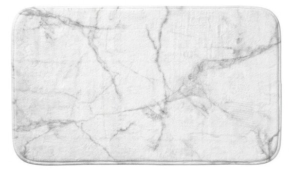Biało-szary tekstylny dywanik łazienkowy 45x75 cm Marbre – douceur d'intérieur