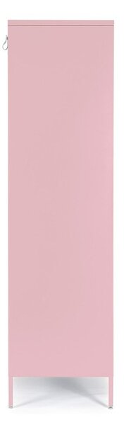 Jasnoróżowa metalowa szafka z zamkiem 80x185x50 cm Cambridge – Yes Everyday