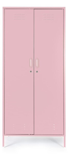 Jasnoróżowa metalowa szafka z zamkiem 80x185x50 cm Cambridge – Yes Everyday