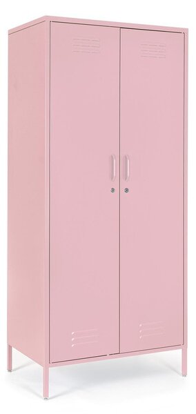Jasnoróżowa metalowa szafka z zamkiem 80x185x50 cm Cambridge – Yes Everyday